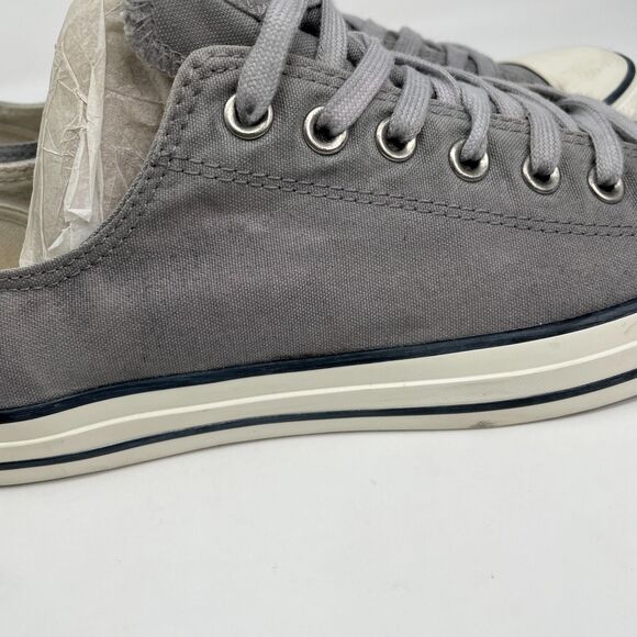 Converse Shoes Mens 10 W 12 Distressed Gray Canvas Chuck Taylor All Star Low Top - Picture 7 of 10